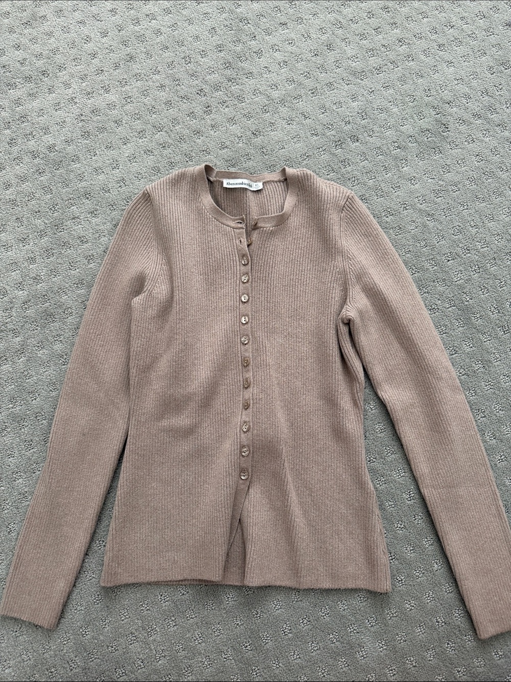 Button Down Sweater - Beige/Brown